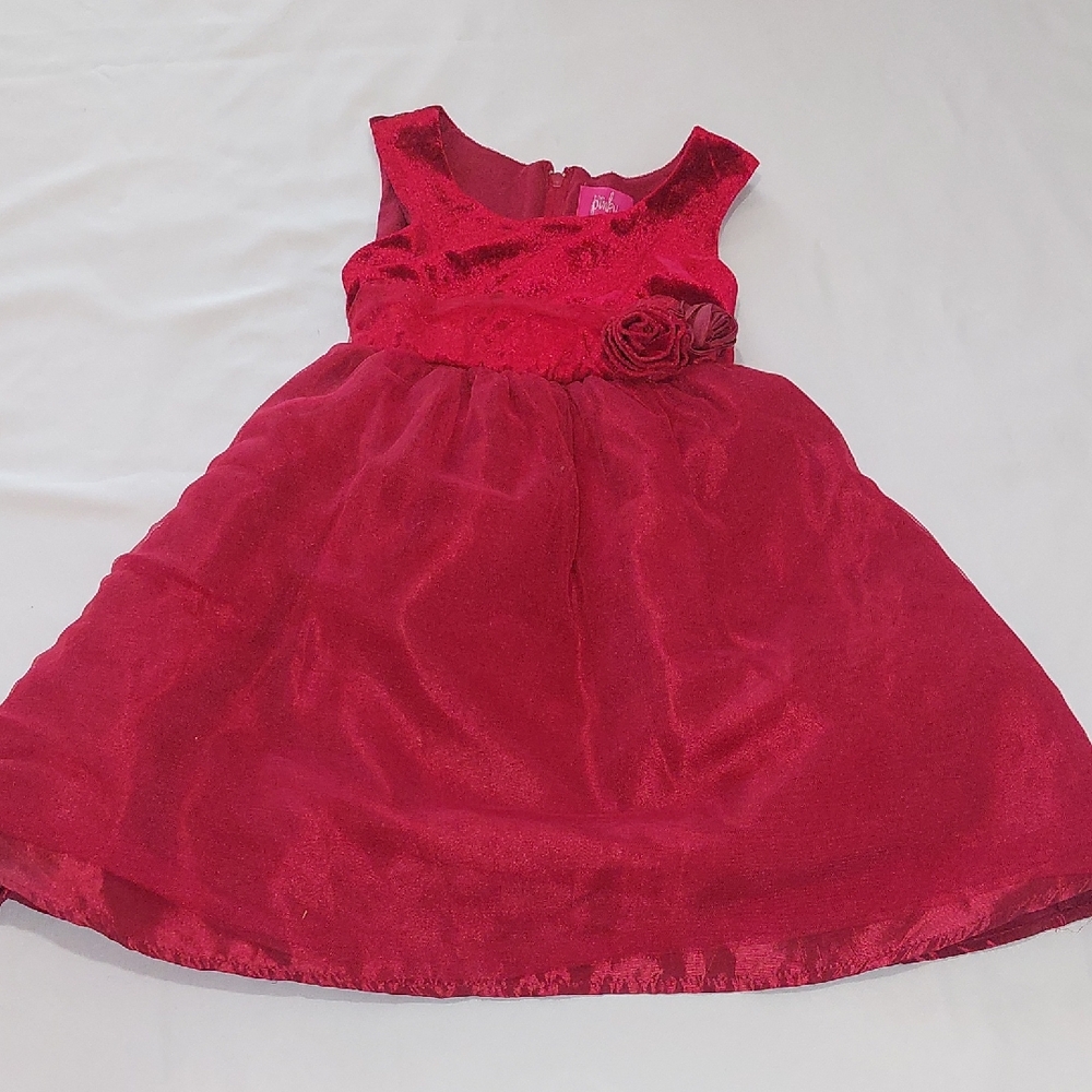 Pinky Red Sleeveless Scoop Neck Sundress for Weddings